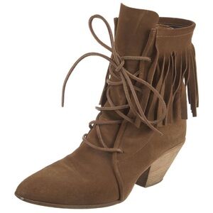 Giuseppe Zanotti Brown Lace Up Boots with Distressed Leather